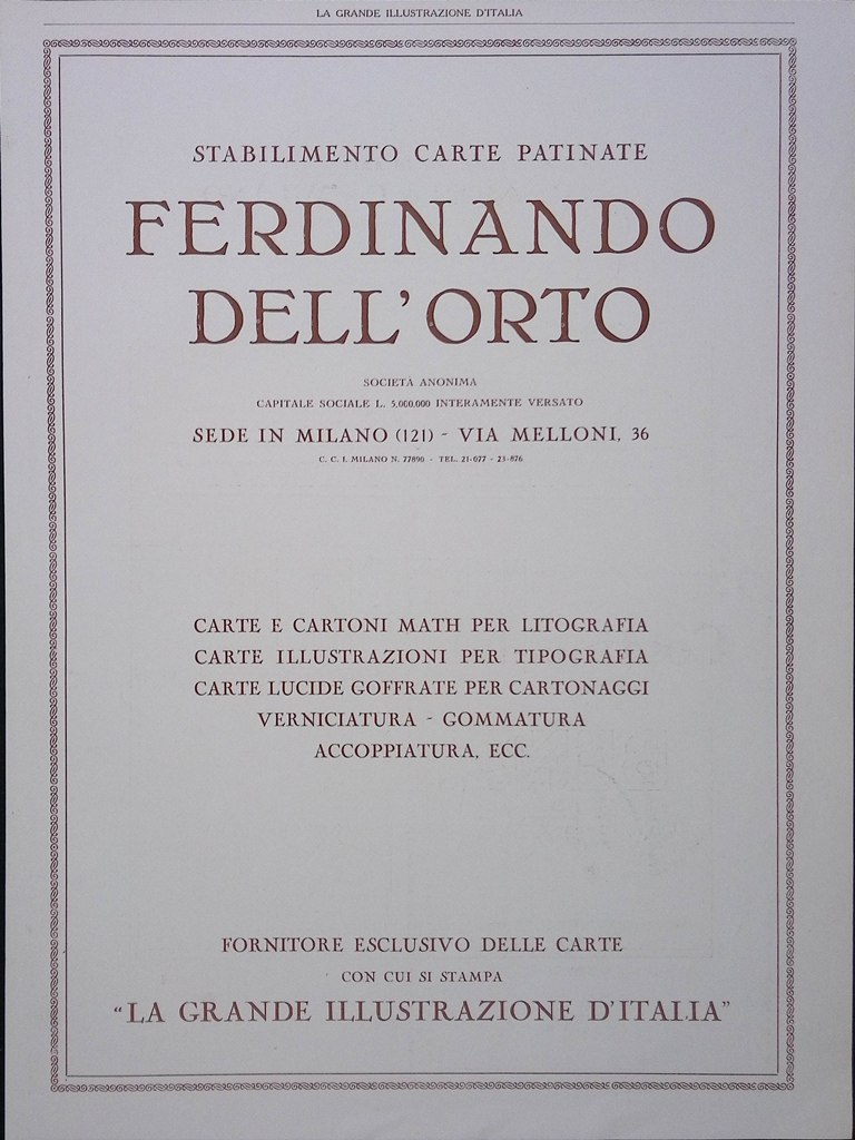 Pubblicità del 1927 Carte Patinate Ferdinando Dell'Orto Shell Benzina Nafta
