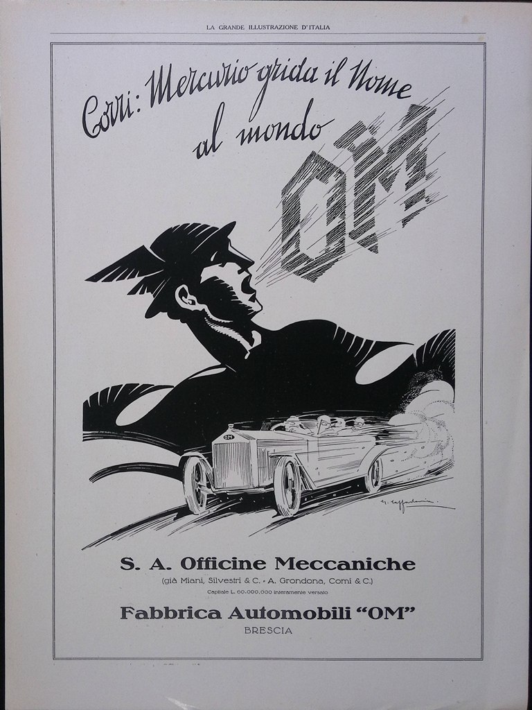 Pubblicità del 1927 Officine Meccaniche Miani Silvestri Grondona OM di …
