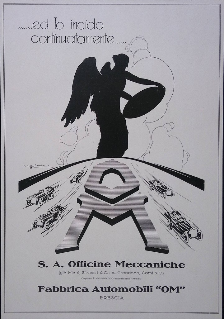 Pubblicità del 1927 Officine Meccaniche OM Brescia Banchetto Onore De …