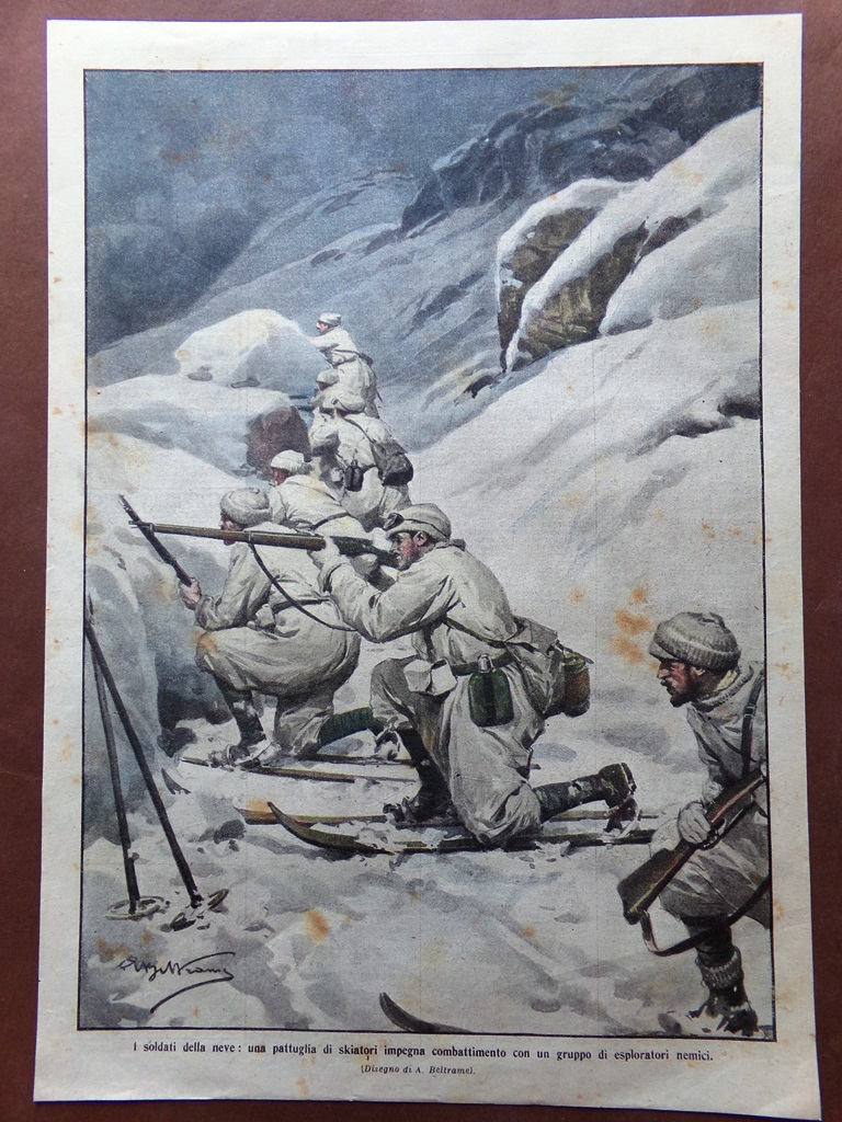 Retrocopertina Domenica Corriere nr. 14 del 1916 WW1 Soldati della …