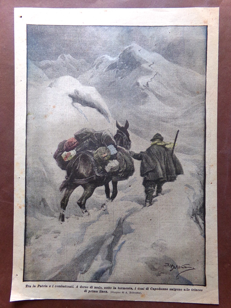 Retrocopertina Domenica Corriere nr. 53 del 1916 WW1 Patria Combattenti …