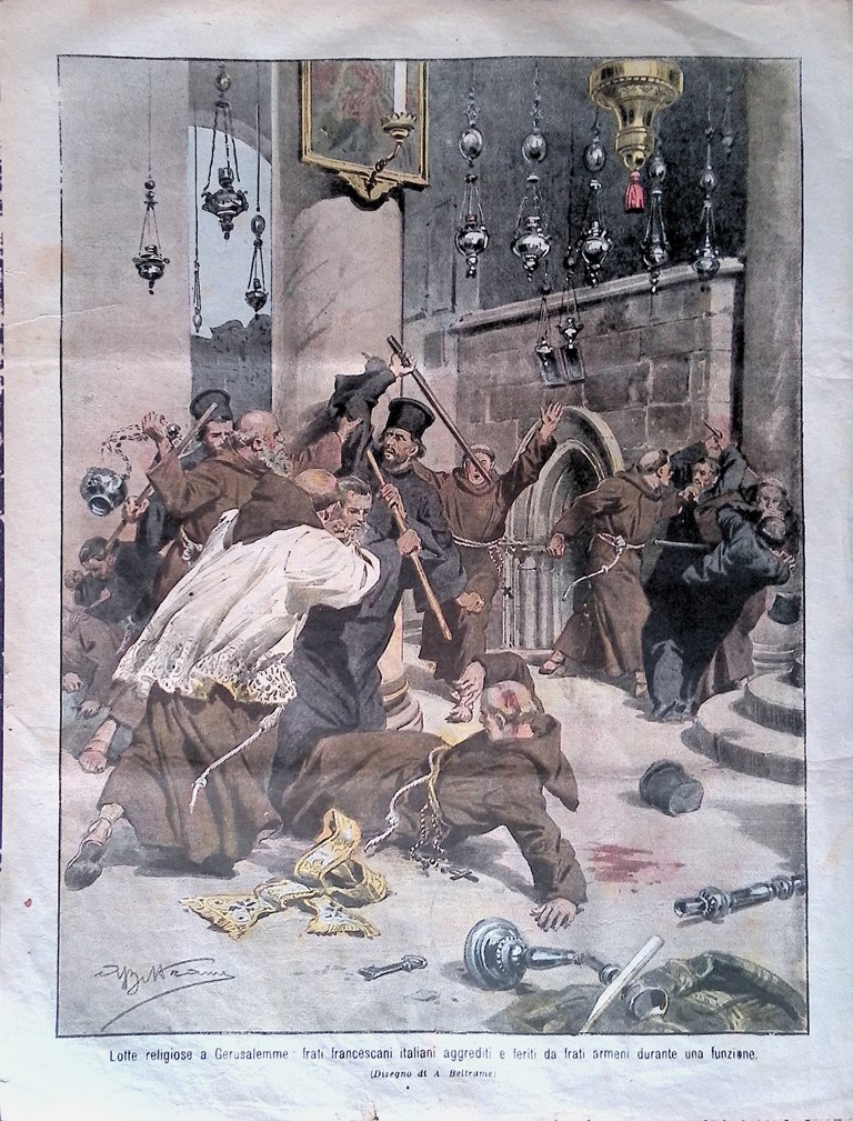 Retrocopertina Domenica del Corriere nr. 10 del 1907 Pellegrinaggio in …