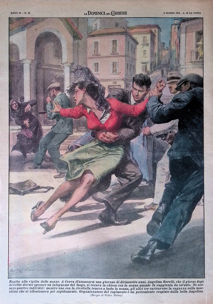 Retrocopertina Domenica del Corriere nr. 10 del 1955 Angelina Borelli …