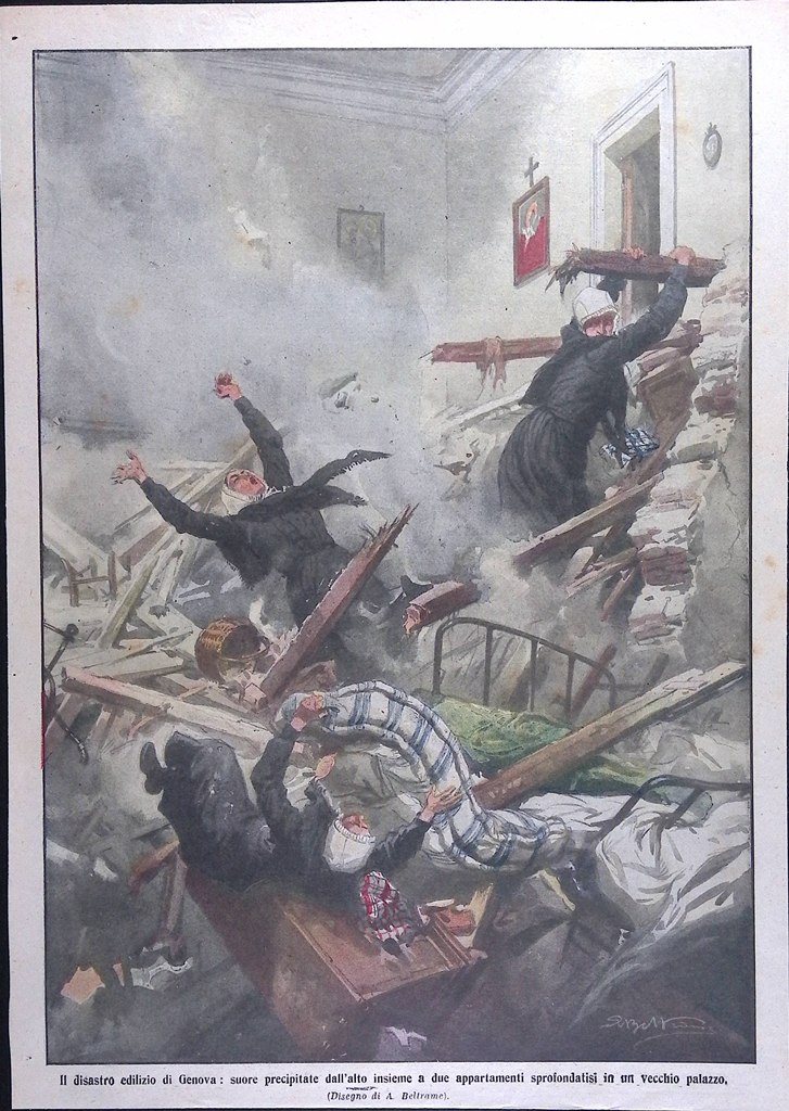 Retrocopertina Domenica del Corriere nr. 15 del 1914 Danno a …