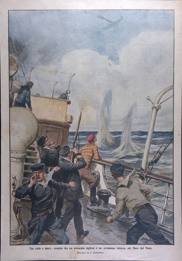 Retrocopertina Domenica del Corriere nr. 17 del 1915 WW1 Scontro …