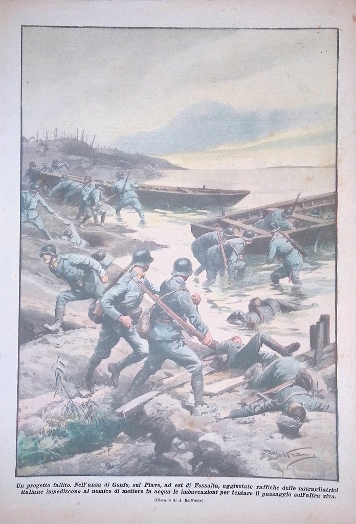 Retrocopertina Domenica del Corriere nr. 17 del 1918 WW1 Ansa …