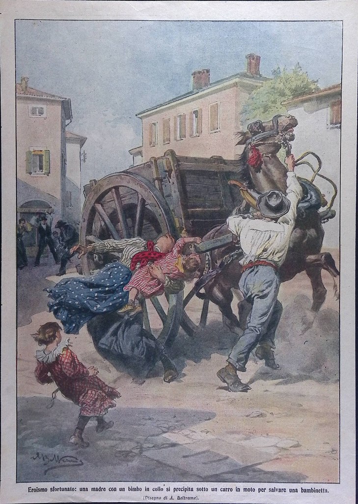 Retrocopertina Domenica del Corriere nr. 18 del 1914 Eroismo Sfortunato …