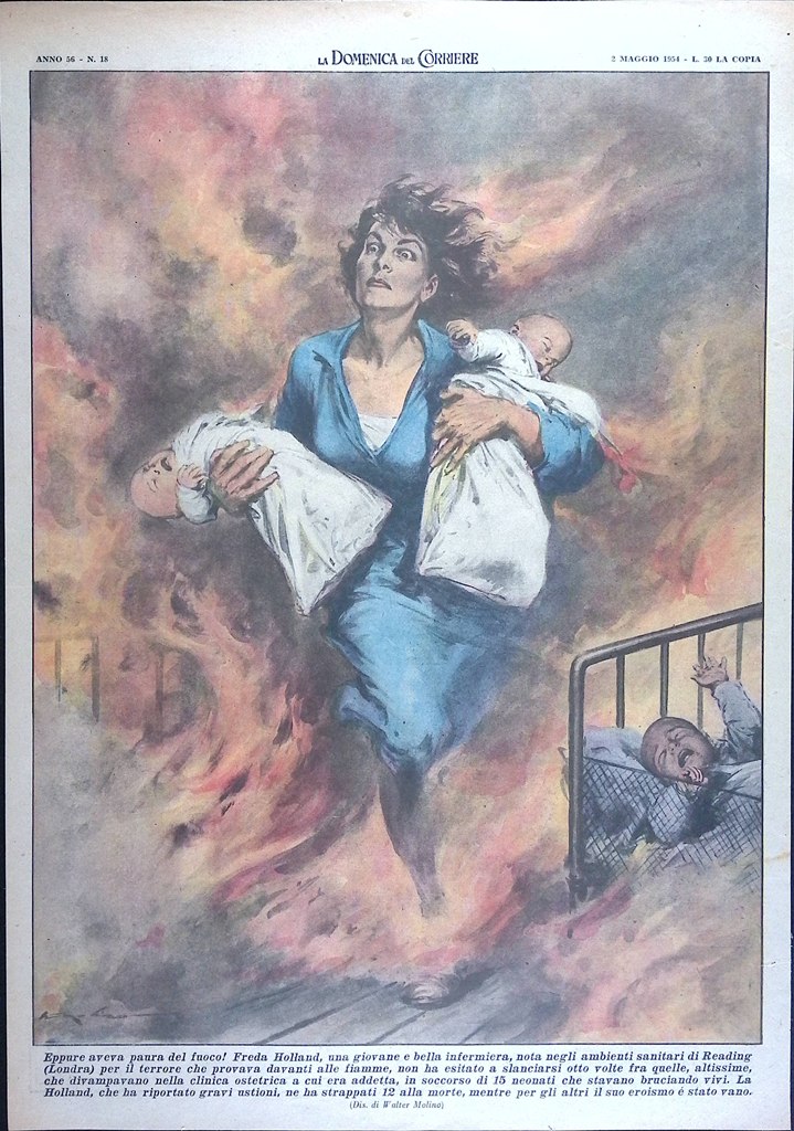 Retrocopertina Domenica del Corriere nr. 18 del 1954 Freda Holland …