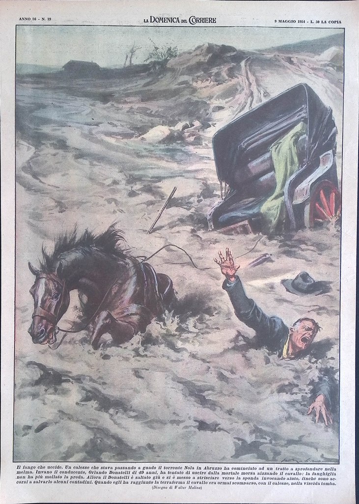 Retrocopertina Domenica del Corriere nr. 19 del 1954 Donatelli nel …