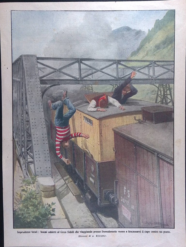 Retrocopertina Domenica del Corriere nr. 20 del 1913 Imprudenze del …