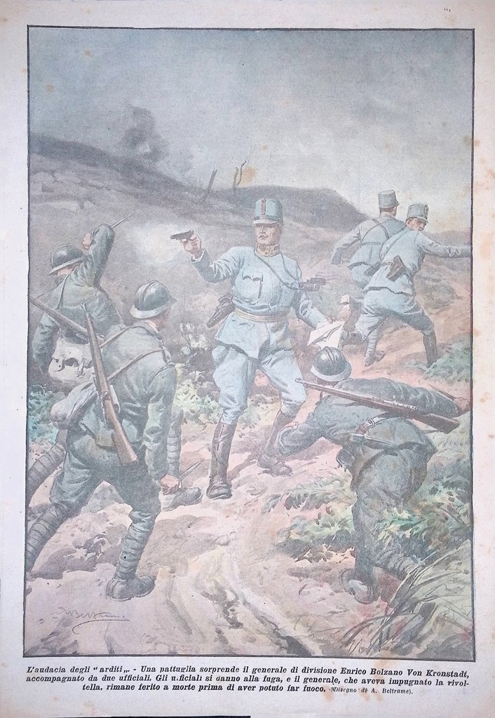 Retrocopertina Domenica del Corriere nr. 26 del 1918 WW1 Audacia …