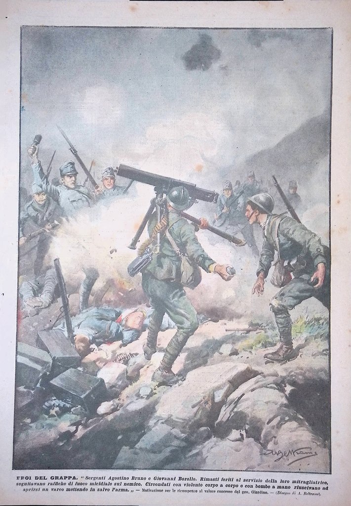 Retrocopertina Domenica del Corriere nr. 27 del 1918 WW1 Bruno …