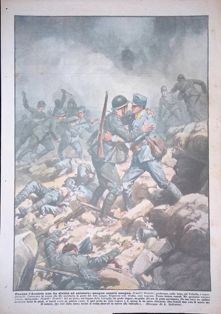 Retrocopertina Domenica del Corriere nr. 28 del 1918 WW1 Valbella …