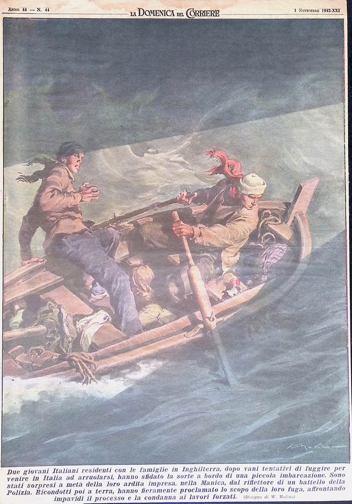 Retrocopertina Domenica del Corriere nr. 44 del 1942 WW2 Marinai …