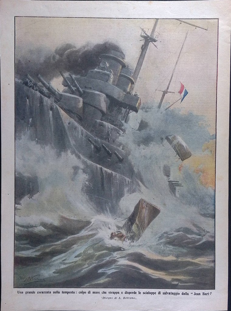 Retrocopertina Domenica del Corriere nr. 47 del 1913 Nave Jean …