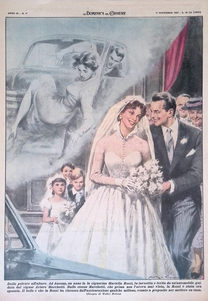 Retrocopertina Domenica del Corriere nr. 47 del 1953 Mariella Rossi …