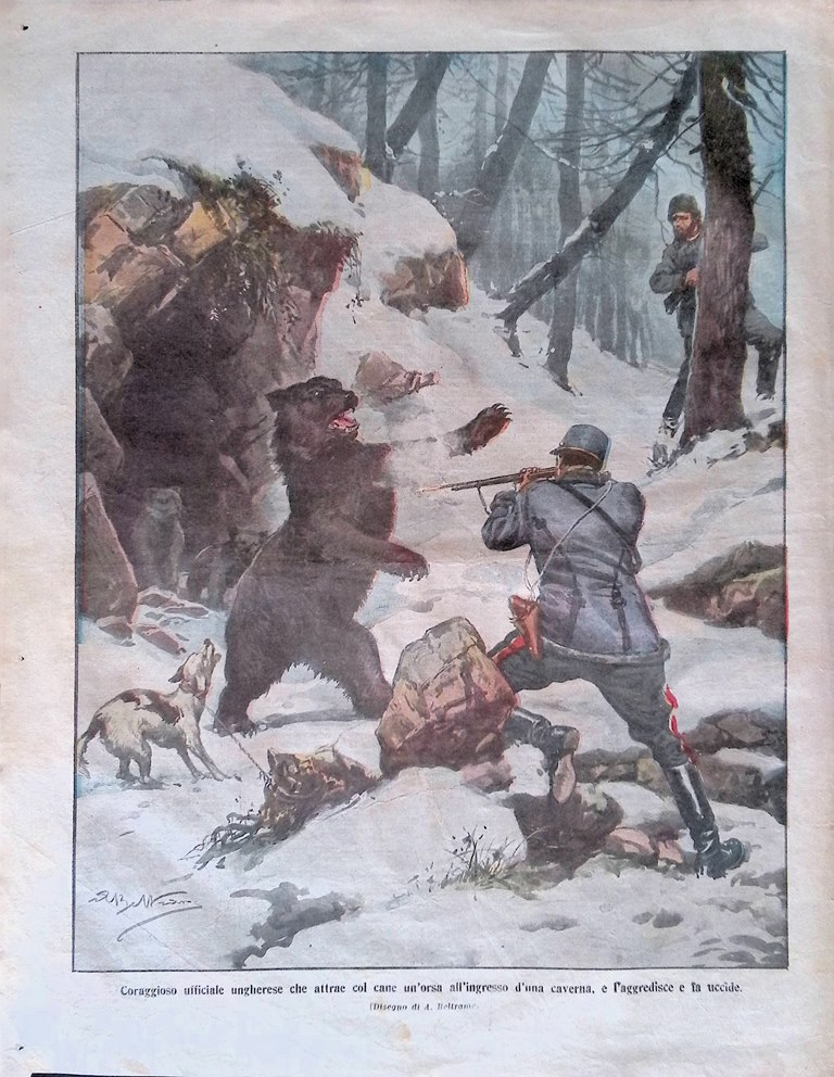 Retrocopertina Domenica del Corriere nr. 8 del 1911 Ufficiale Ungherese …