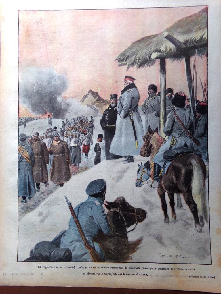 Retrocopertina Tribuna Illustrata nr. 14 del 1915 WW1 Capitolazione di …