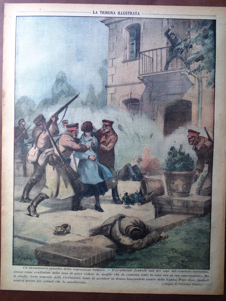 Retrocopertina Tribuna Illustrata nr. 19 del 1925 Repressione Bulgara Jankoff