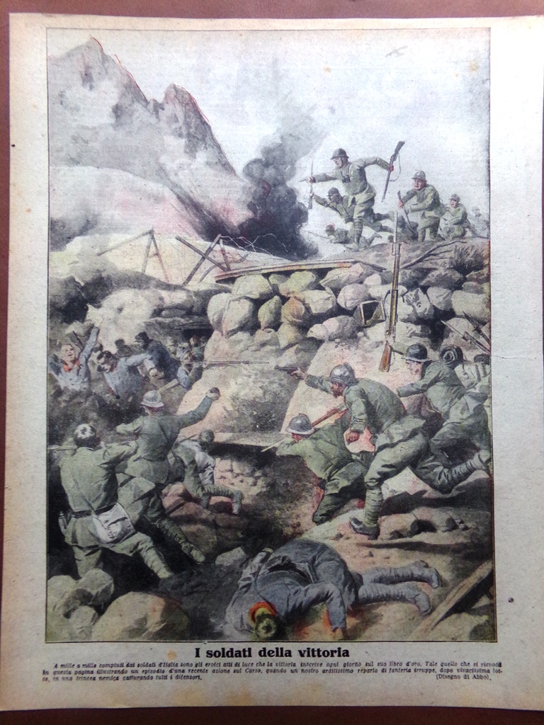 Retrocopertina Tribuna Illustrata nr. 26 del 1917 WW1 I soldati …