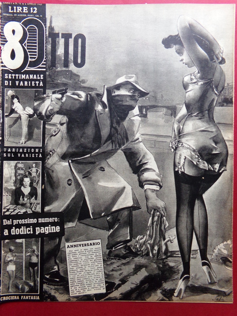 Rivista 8 Otto del 6 Aprile 1947 Pitigrilli Varietà Mazurka …