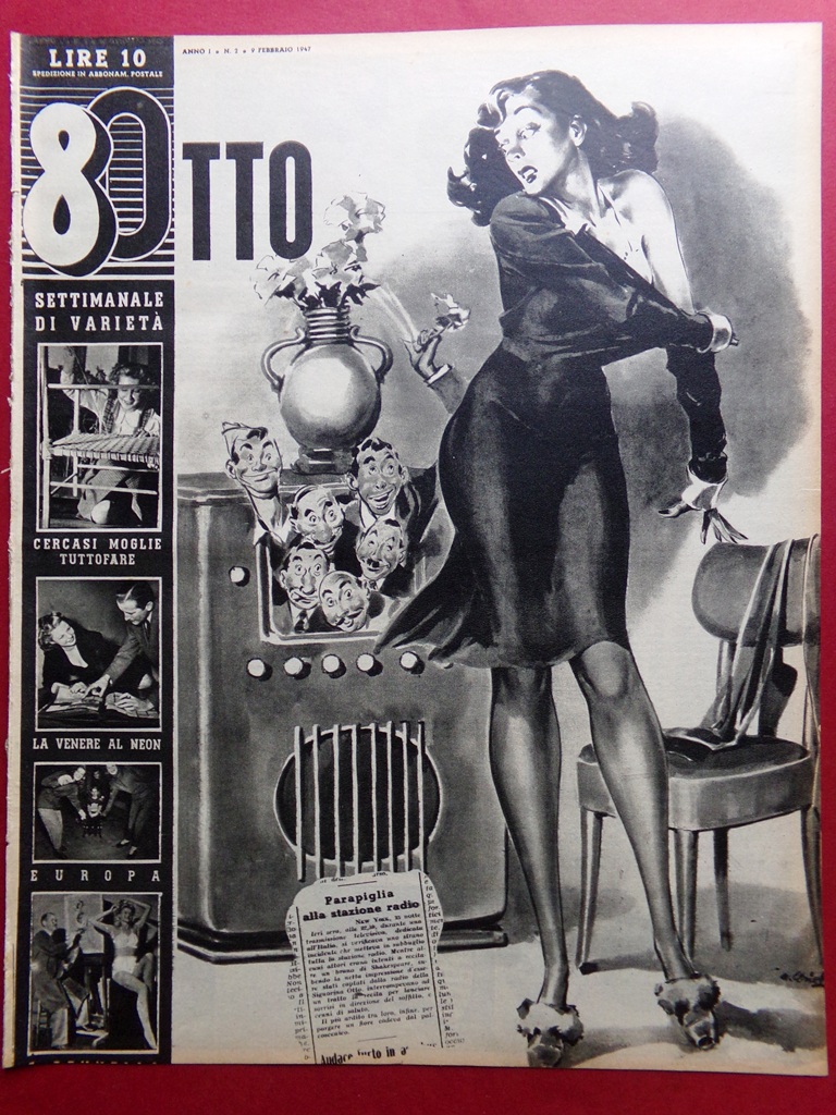 Rivista 8 Otto del 9 Febbraio 1947 Radio Aldo Fabrizi …