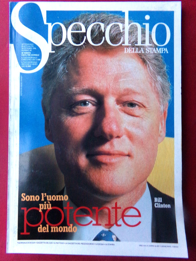 Specchio 26 Ottobre 1996 Bill Clinton Gerini Puglia Dalmata Romanticismo …