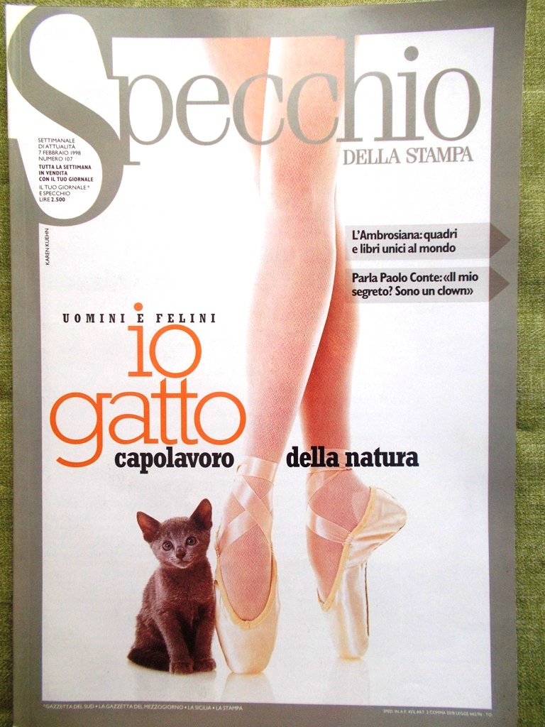 Specchio 7 Febbraio 1998 Paolo Conte Gatti Felini Modena Telenovelas …