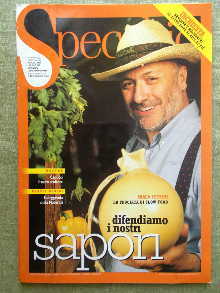 Specchio 8 Luglio 2000 Carlo Petrini Slow Food Maserati Macerata …