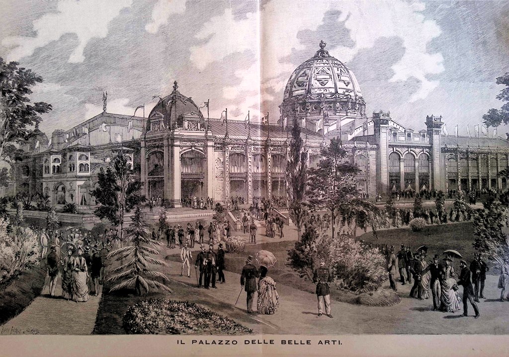 Stampa del 1889 Il Palazzo delle Belle Arti Esposizione di …