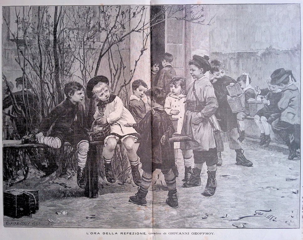 Stampa del 1889 L'Ora della Refezione quadro di Jean Geoffroy …