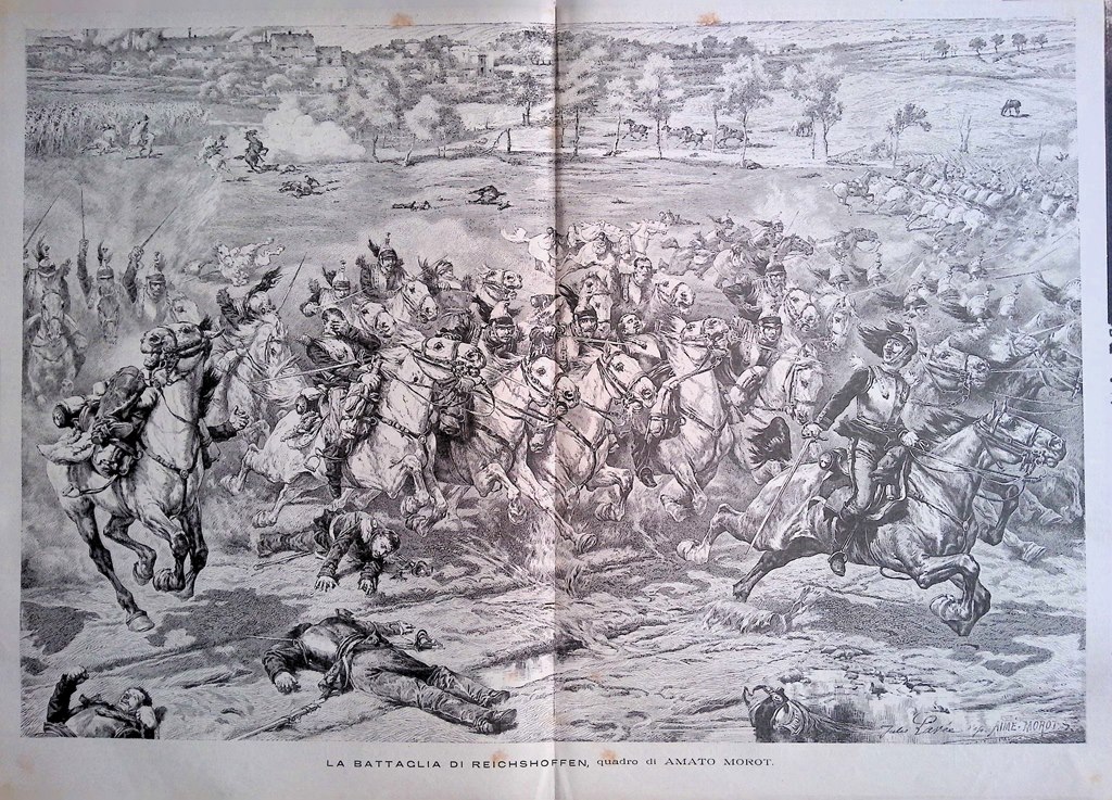 Stampa del 1889 La battaglia di Reichshoffen quadro di Aimé …
