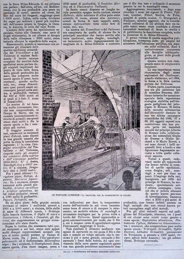 Stampa del 1889 Le Fontane Luminose Manovra Cambiamento Colore Esposizione