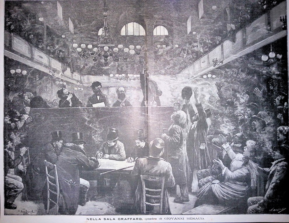 Stampa del 1889 Nella Sala Graffard quadro di Jean Béraud …