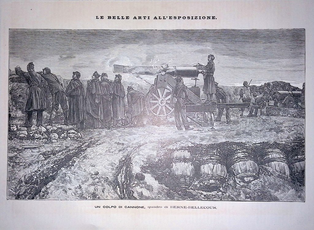 Stampa del 1889 Un Colpo di Cannone Quadro Berne Bellecour