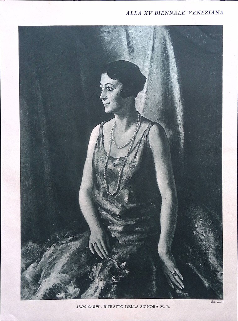 Stampa del 1926 Biennale di Venezia Carpi Ritratto Signora Spadini …
