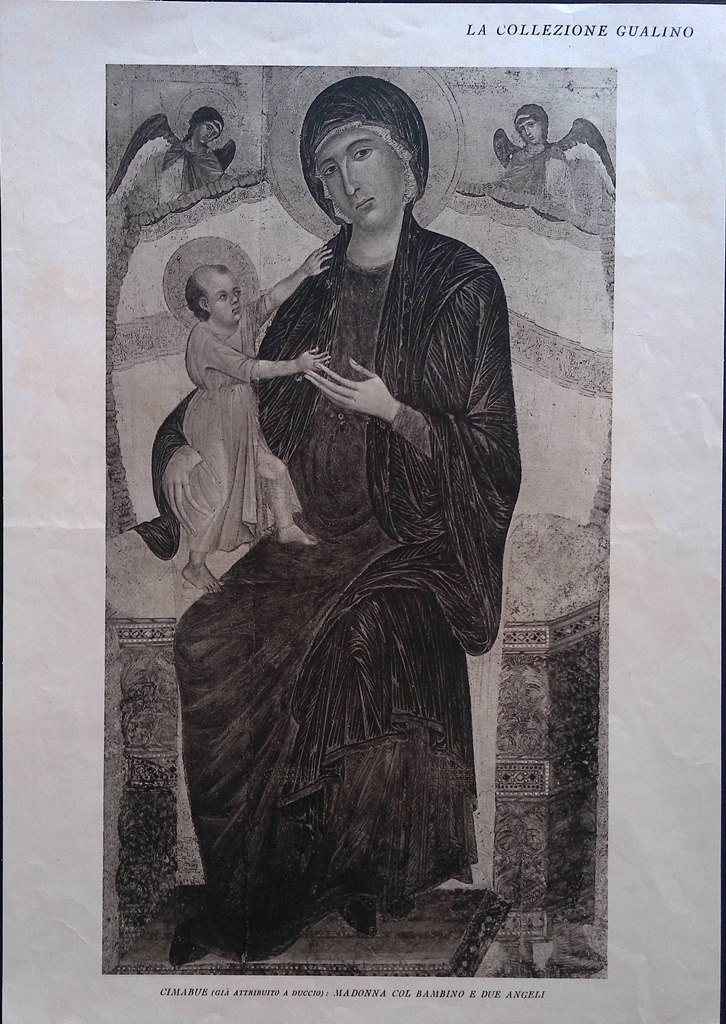 Stampa del 1926 Collezione Gualino Cimabue Duccio Madonna col Bambino …