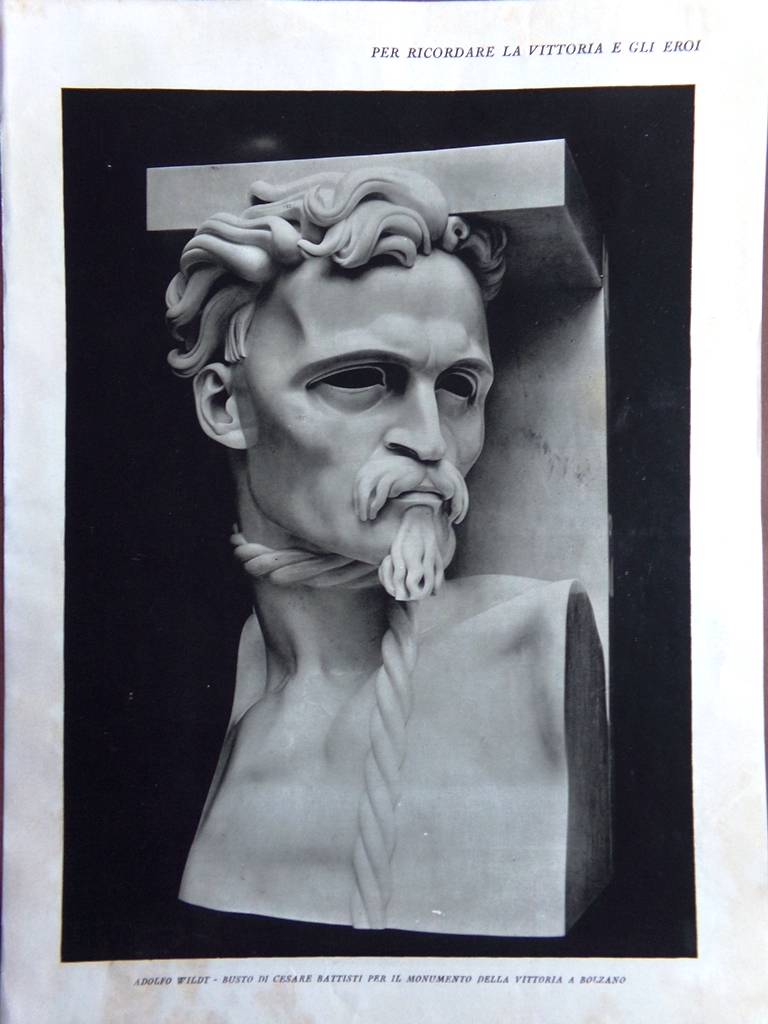 Stampa del 1927 Adolfo Wildt Busto Fabio Filzi Cesare Battisti …