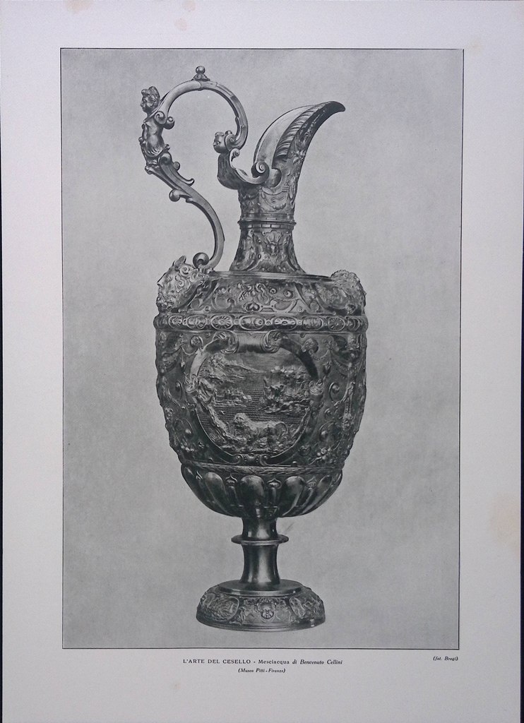 Stampa del 1927 Arte Cesello Mesciacqua Benvenuto Cellini Bacino di …