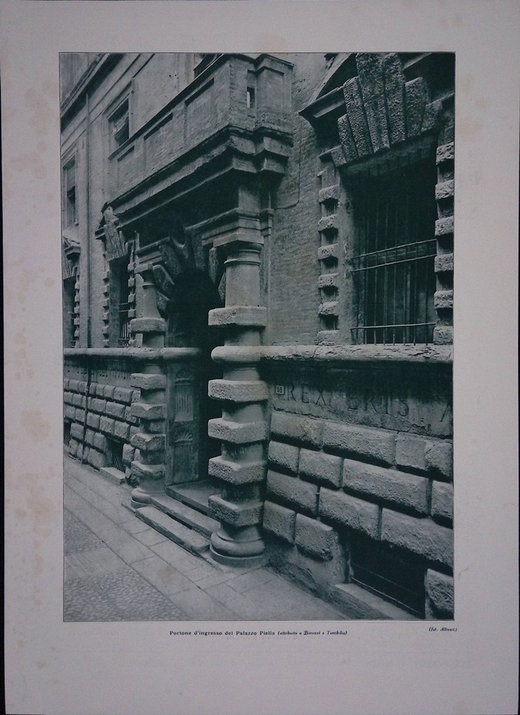 Stampa del 1927 Bologna Piella Portone Barozzi Terribilia Angolo San …