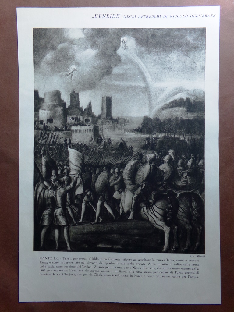 Stampa del 1927 Eneide Niccolò dell'Abate Canti IX e X …