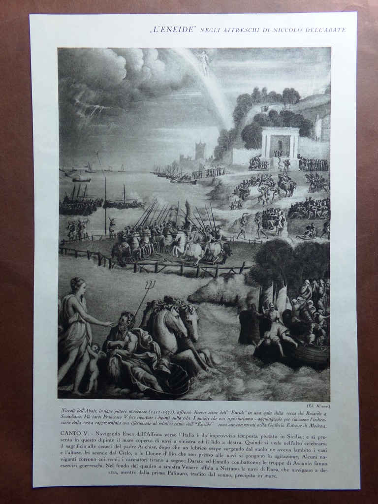 Stampa del 1927 Eneide Niccolò dell'Abate Canti V e VI …