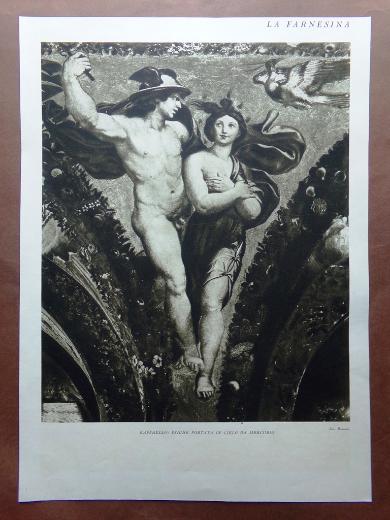 Stampa del 1927 Farnesina Psiche portata in Cielo Mercurio Sodoma …