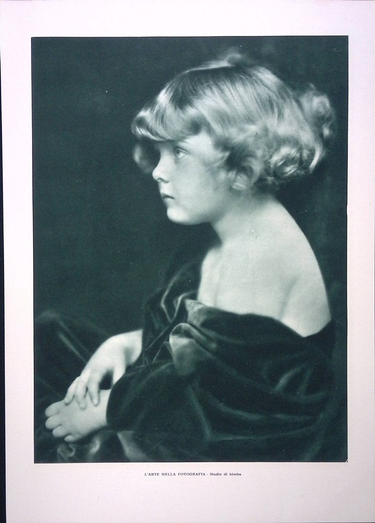 Stampa del 1927 L'Arte nella Fotografia Studio di Bimba Penombre