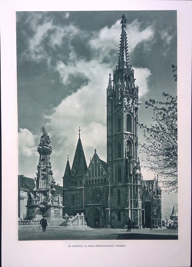 Stampa del 1927 Le Capitali La chiesa Incoronazione Budapest Bastione …