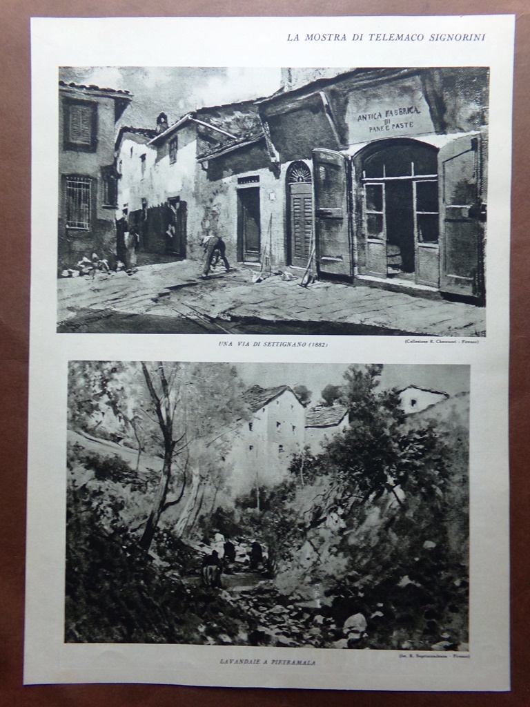 Stampa del 1927 Mostra di Telemaco Signorini Settignano Pietramala Montechiari