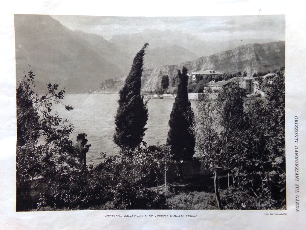Stampa del 1927 Orizzonti sul Garda Porto Torbole Malcesine Lago …