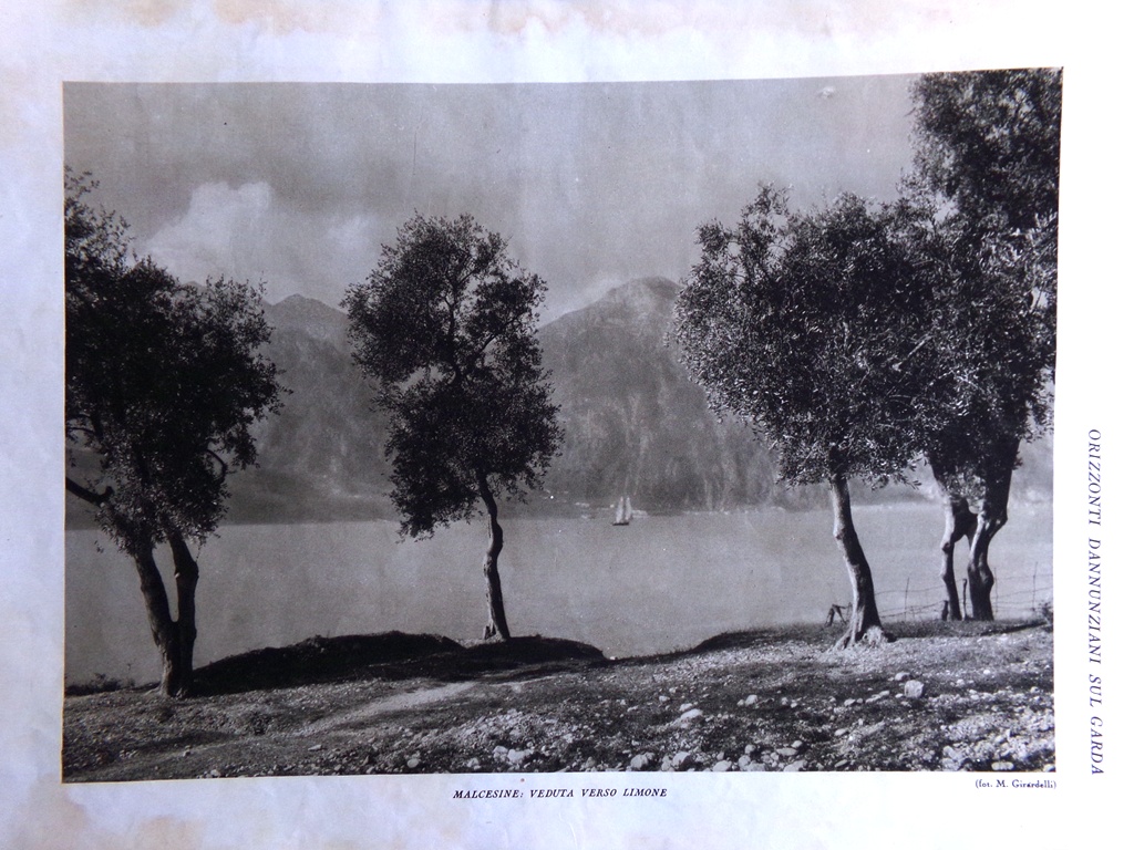 Stampa del 1927 Orizzonti sul Garda Torbole Limone Malcesine Rocchetta …