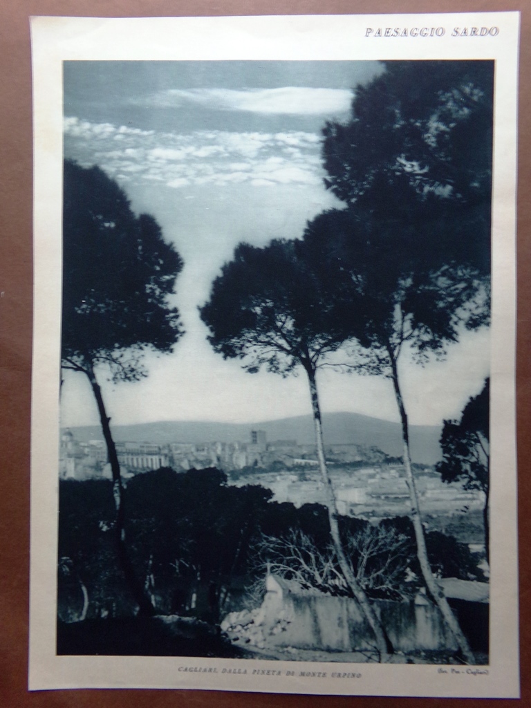 Stampa del 1927 Paesaggio Sardo Cagliari dal Monte Urpino Gennargentu …