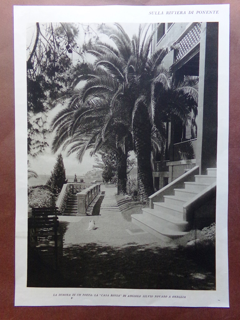 Stampa del 1927 Riviera Ponente Imperia Porto Velieri Maurizio Casa …